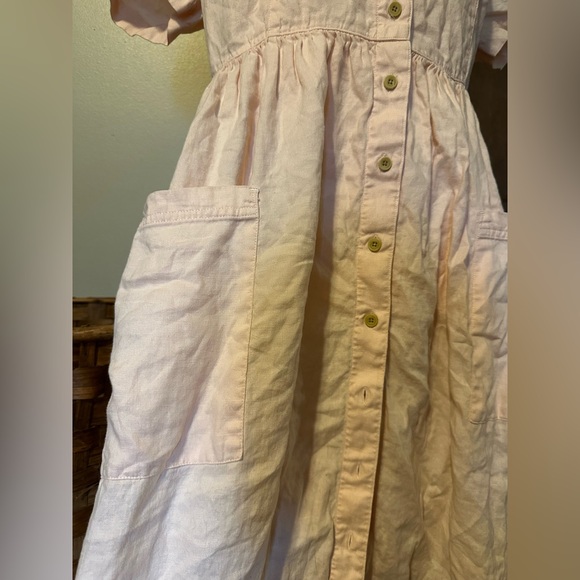 Vintage Eddie Bauer light pink linen maxi dress with pockets - Picture 3 of 5